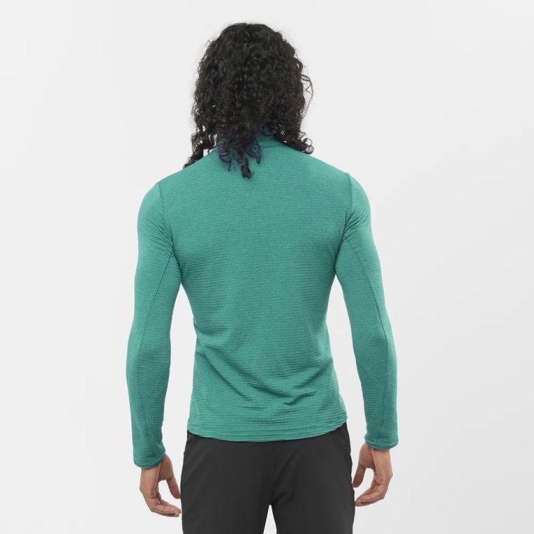 Sudaderas Salomon Outline Half Zip Hombre Verdes | MX XCVG651